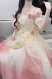 Vintage Ball Gown Off The Shoulder Short Sleeves 16th Blue Birthday Dresses Lolita Dress Birthday Outfits HZ1121