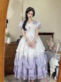 Vintage Ball Gown Off The Shoulder Short Sleeves 16th Lilac Birthday Dress Lolita Summer Dress 18th Birthday Outfits HZ1121