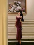 Sexy Mermaid Spaghetti Straps Grape Sleeveless Prom Dresses Party Dress Summer Birthday Outfits 20th Birthday Dresses HZ1121