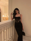 Sexy Mermaid Spaghetti Straps Black 18th Birthday Dress Party Gown Birthday Outfits Birthday Dress Ideas For Women HZ1121