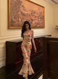 Sexy Sheath Pink Floral Blue 21st Birthday Dress Party Gown Birthday Outfits Birthday Dress Ideas For Women HZ1121