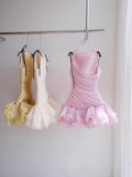 Cute Sheath Scoop Pink Mini Party Dresses Short Formal Homecoming Dresses Night Chic Elegant Short Dresses Cocktail Dress 16th Birthday Outfits Tulle Hoco Dresses HZ1121