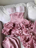 Cute Ball Gown Strapless Pink Party Dresses Short Formal Homecoming Dresses Night Chic Elegant Short Dresses Cocktail Dress 16th Birthday Outfits Hoco Dresses HZ1121