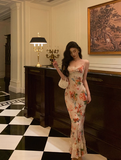 Sexy Sheath Pink Floral Blue 21st Birthday Dress Party Gown Birthday Outfits Birthday Dress Ideas For Women HZ1121