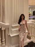 Sexy Sheath Spaghetti Straps Chiffon Floral 21st Birthday Dress Party Gown Birthday Outfits Birthday Dress Ideas For Women HZ1121