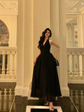 Sexy A Line Halter Black Sleeveless Prom Dresses Party Dress Summer Birthday Outfits 18th Birthday Dresses HZ1121