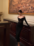 Sexy Sheath Long Sleeves Black 21st Birthday Dress Party Gown Birthday Outfits Birthday Dress Ideas For Women HZ1121