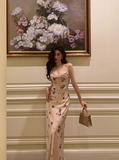 Sexy Sheath Spaghetti Straps Chiffon Floral 21st Birthday Dress Party Gown Birthday Outfits Birthday Dress Ideas For Women HZ1121