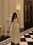 Sexy A Line White Spaghetti Straps Satin 21st Birthday Dress Party Gown Birthday Outfits Birthday Dress Ideas For Women HZ1121