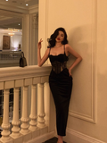 Sexy Mermaid Spaghetti Straps Black 18th Birthday Dress Party Gown Birthday Outfits Birthday Dress Ideas For Women HZ1121