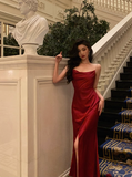 Sexy Mermaid Spaghetti Straps Red 21st Birthday Dress Party Gown Birthday Outfits Birthday Dress Ideas For Women HZ1121