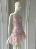 Cute Sheath One Shoulder Pink Lace Short Satin Formal Homecoming Dresses Party Graduation Dress Hoco Dresses HZ1121