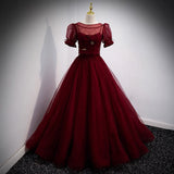 Elegant Ball Gown Spaghetti Straps Burgundy Long Prom Dresses Party Dress Summer 20th Birthday Outfits 18th Birthday Dresses For Teens HZ1121