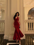 Sexy Mermaid Halter Red Sequin Sleeveless Prom Dresses Party Dress Summer Birthday Outfits 20th Birthday Dresses HZ1121