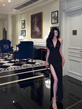 Sexy Mermaid Black Halter Backless 21st Birthday Dress Party Gown Birthday Outfits Birthday Dress Ideas For Women HZ1121