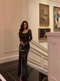 Sexy Sheath Long Sleeves Green 21st Birthday Dress Party Gown Birthday Outfits Birthday Dress Ideas For Women HZ1121