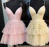 Fancy Short Hoco Dresses Ball Gown Spaghetti Straps Tulle Formal 8th Grade Homecoming Dresses Summer Middle School Homecoming Outfits HZ1121