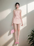 Cute A Line Strapless Pink Satin Mini Short Formal 8th Grade Homecoming Dresses Summer Middle School Hoco Dress Homecoming Outfits Birthday Outfit HZ1121