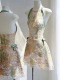 Pretty A Line Halter Green Lace Short Mini Formal 8th Grade Homecoming Dresses Summer Middle School Hoco Dress Homecoming Outfits HZ1121