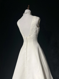 Vintage Bridal Gown 1960s Ball Gown Sweetheart Neck Sleeveless Satin Beads Long White Wedding Dresses Elegant Bridal Gowns HZ1121