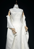 Vintage Bridal Gown 1960s Ball Gown Sweetheart Neck Sleeveless Satin Beads Long White Wedding Dresses Elegant Bridal Gowns HZ1121