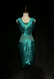Vintage Sheath V Neck Green Satin Mother Of Bride Dress Party Gown Knee Length For Summer Women HZ1121