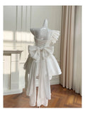 Cute A Line Straps White Satin Formal 8th Grade Homecoming Dresses Summer Middle School Hoco Dress Homecoming Outfits HZ1121