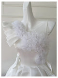 Cute A Line Straps White Satin Formal 8th Grade Homecoming Dresses Summer Middle School Hoco Dress Homecoming Outfits HZ1121