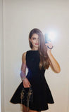 Simple A Line Little Black Dress Satin Mini Short Formal 8th Grade Homecoming Dresses Summer Middle School Hoco Dress 18th Birthday Outfits HZ1121