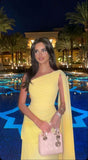 Elegant A Line One Shoulder Yellow Chiffon Long Prom Dresses Party Dress Summer 22th Birthday Outfits 21st Birthday Dresses HZ1121