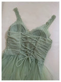 Cute A Line Straps Mint Green Tulle Formal 8th Grade Homecoming Dresses Summer Middle School Hoco Dress Homecoming Outfits HZ1121