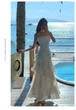 Elegant Mermaid Spaghetti Straps White Satin Long Prom Dresses Party Dress Summer 22th Birthday Outfits 18th Birthday Dresses HZ1121