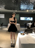 Cute Ball Gown Sweetheart Black Velvet Mini Short Formal 8th Grade Homecoming Dresses Summer Middle School Hoco Dress Homecoming Outfits HZ1121