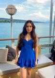 Simple A Line Spaghetti Straps Royal Blue Mini Short Formal 8th Grade Homecoming Dresses Summer Middle School Hoco Dress 18th Birthday Outfits HZ1121