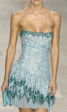 Cute A line Spaghetti Straps Blue Sequin Mini Short Formal 8th Grade Homecoming Dresses Summer Middle School Hoco Dress Homecoming Outfits 20th Birthday Outfit HZ1121