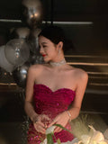 Cute Sheath Sweetheart Dragon Fruit Color Sequin Mini Short Formal 8th Grade Homecoming Dresses Summer Middle School Hoco Dress Homecoming Outfits HZ1121