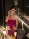 Cute Sheath Sweetheart Dragon Fruit Color Sequin Mini Short Formal 8th Grade Homecoming Dresses Summer Middle School Hoco Dress Homecoming Outfits HZ1121