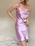 Simple Sheath Spaghetti Straps Lilac Satin Mini Short Formal 8th Grade Homecoming Dresses Summer Middle School Hoco Dress Homecoming Outfits HZ1121