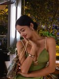 Sexy Sheath Spaghetti Straps Sage Green Satin Mini Short Formal 8th Grade Homecoming Dresses Summer Middle School Hoco Dress Birthday Outfits HZ1121