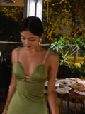 Sexy Sheath Spaghetti Straps Sage Green Satin Mini Short Formal 8th Grade Homecoming Dresses Summer Middle School Hoco Dress Birthday Outfits HZ1121
