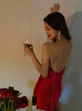 Sexy Sheath Spaghetti Straps Red Satin Mini Short Formal 8th Grade Homecoming Dresses Summer Middle School Hoco Dress Birthday Outfits HZ1121
