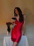 Sexy Sheath Spaghetti Straps Red Satin Mini Short Formal 8th Grade Homecoming Dresses Summer Middle School Hoco Dress Birthday Outfits HZ1121