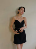 Sexy Sheath Spaghetti Straps Little Black Dress Satin Mini Short Formal 8th Grade Homecoming Dresses Summer Middle School Hoco Dress Birthday Outfits HZ1121