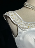 Vintage Bridal Gown Ball Gown Square Neck Sleeveless Satin Beads Long White 70s Wedding Dresses Elegant Bridal Gowns HZ1121