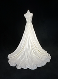 Unique Bridal Gown Mermaid Strapless Lace Sleeveless White 50s Wedding Dresses Modest Bridal Gowns HZ1121
