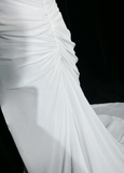 Vintage Bridal Gown 1960s A Line One Shoulder Chiffon Sleeveless Long White 90s Wedding Dresses Elegant Bridal Gowns HZ1121