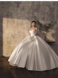 Pretty Wedding Dress Ball Gown Sweetheart White Long Satin Wedding Dresses Bridal Gowns Brides Gown HZ1121