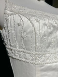 Vintage Bridal Gown A line Spaghetti Straps Sleeveless Pearls Long White 70s Wedding Dresses Elegant Bridal Gowns HZ1121