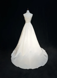 Vintage Bridal Gown A line Spaghetti Straps Sleeveless Pearls Long White 70s Wedding Dresses Elegant Bridal Gowns HZ1121