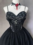 Vintage Ball Gown Spaghetti Straps Black Tulle Mini Short Formal 8th Grade Homecoming Dresses Summer Middle School Hoco Dress Homecoming Outfits Birthday Outfit HZ1121